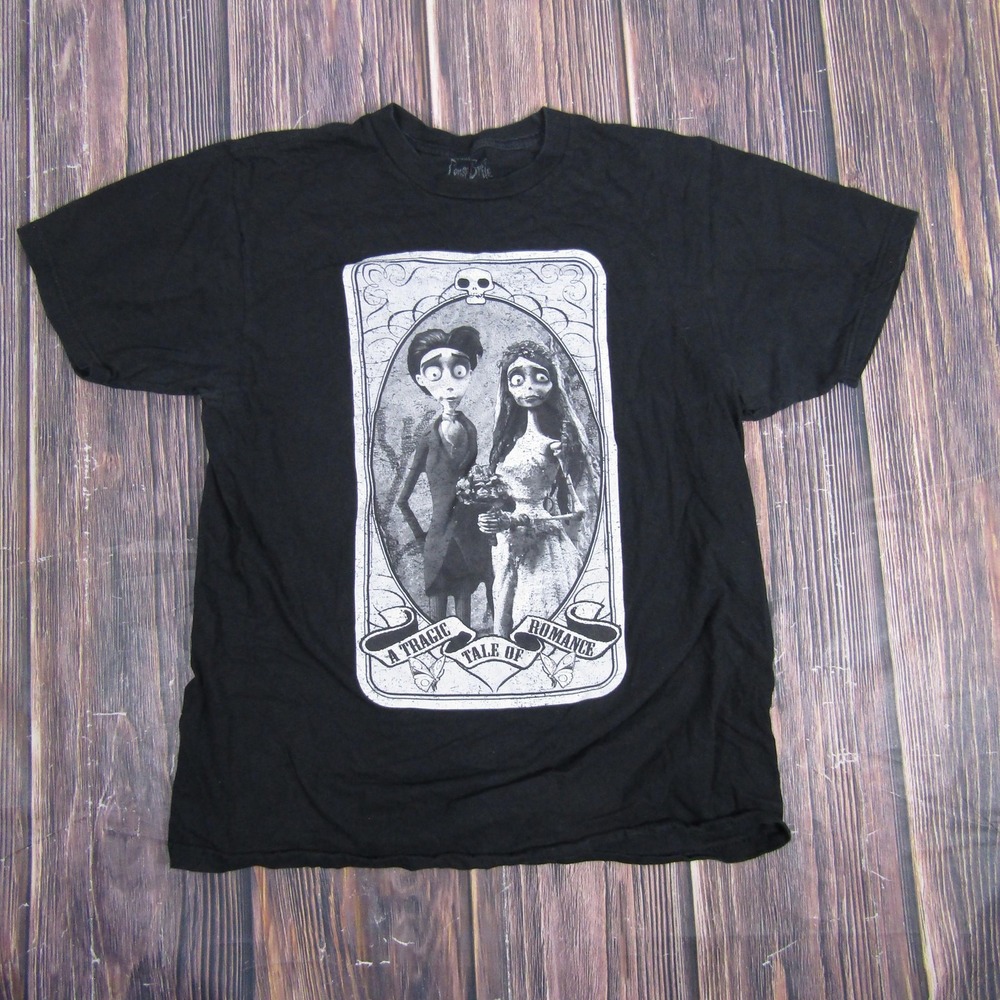 Corpse Bride Shirt Mens Medium Black Tim Burton Gothic Movie Tee Tragic Romance